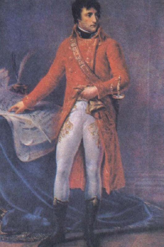 unknow artist strax efter det napoleon blivit forste konsul 1799 beordrade han det har magnifika portrat tet av antoine gros oil painting image